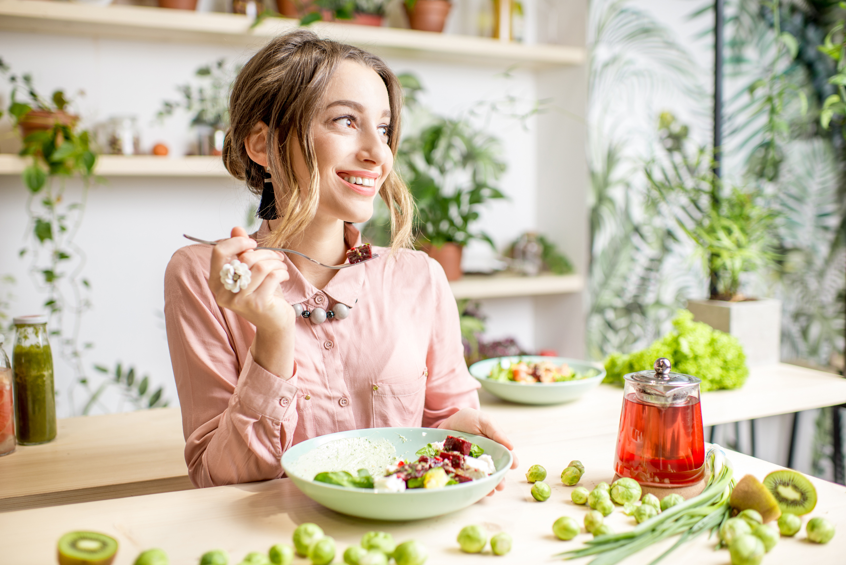 Woman Eating Healthy Food